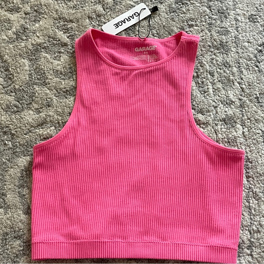 Garage Pink Ribbed Tank Top